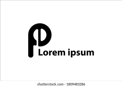 initial letter pe,ep linked round lowercase monogram logo black