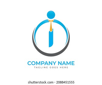 carta inicial I Personas, logotipo humano. Ilustraciones del vector de logotipos de hombres de negocios. Diseño de logotipo vectorial para empresas de consultoría y negocios.
