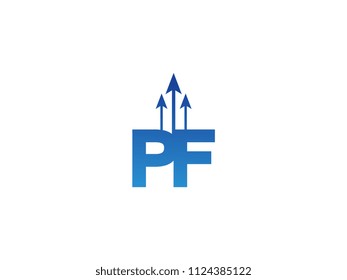 Initial Letter PF Arrow Chart Finance Business