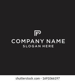 initial letter pf or fp logo design vector illustration template