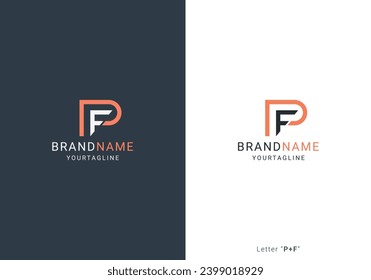 Initial letter PF or FP logo design vector template.