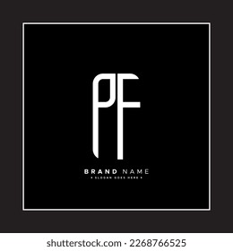 Initial Letter PF Logo - Minimal Business Logo for Alphabet P and F