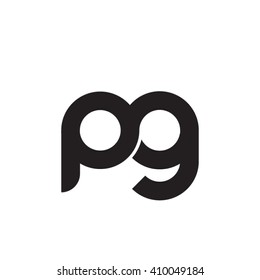initial letter pg linked round lowercase monogram logo black