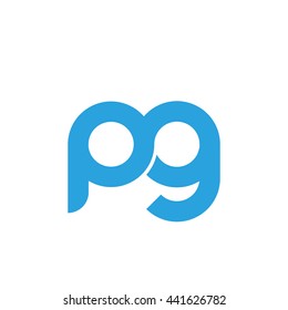 initial letter pg linked round lowercase logo blue