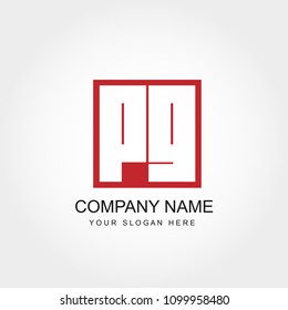 Initial Letter PG Logo Design Vector