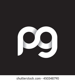 initial letter pg modern linked circle round lowercase logo white black