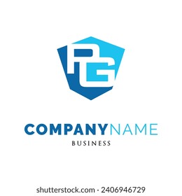 Initial Letter PG Shield Icon Logo Design Template