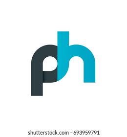 Initial Letter PH Linked Rounded Design Logo