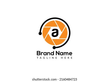Initial Letter A Photography Logo Camera lens Concept. Photography Logo Combined A Letter Camera Sign Logo
