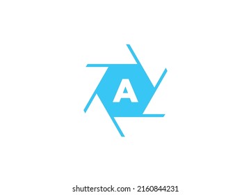 Initial Letter A Photography Logo Camera lens Concept. Capture Logo Combined A Letter Camera Sign Logo