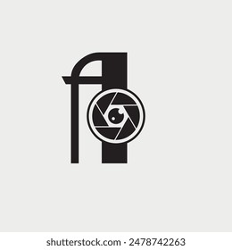 Initial Letter A Photography Logo Camera lens Design Concept.