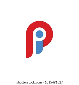 Initial Letter PI or IP Logo Design vector Template.