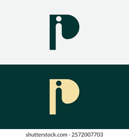 Initial letter PI IP logo design template element. Letter PI IP icon design. Suitable for business and technology isolated on different background
