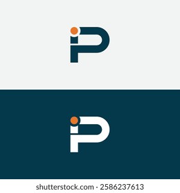 Initial letter PI IP logo design template element. Letter PI IP icon design. Suitable for business and technology isolated.