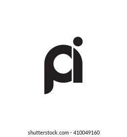 initial letter pi linked round lowercase monogram logo black