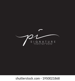 Initial Letter PI Logo - Handwritten Signature Logo