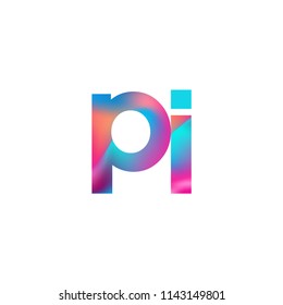 Initial Letter PI Logo Lowercase colorful design, Modern and Simple Logo Design.

