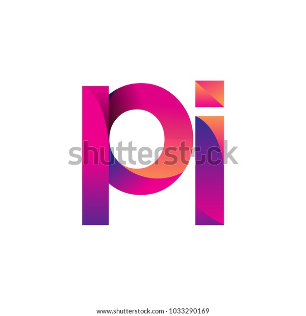 Initial Letter Pi Logo Lowercase Magenta Stock Vector (royalty Free 