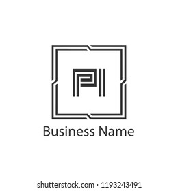 Initial Letter PI Logo Template Design