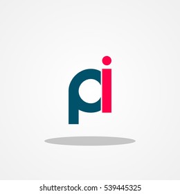 Initial letter PI lowercase logo design template navy magenta