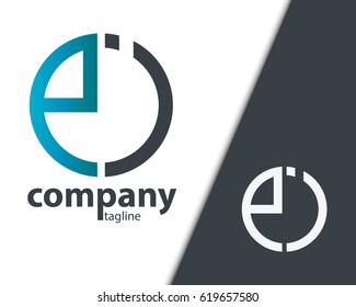 Initial Letter PI PJ With Linked Circle Logo