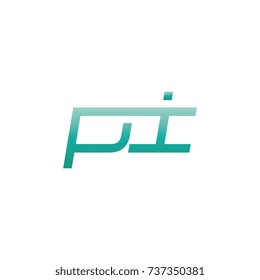 initial letter pi thin logo design