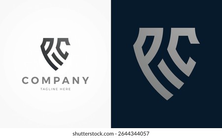 Initial Letter PIC Logo Design, Stylish letter PIC with two color, usable for brand and company logos, vector illustration