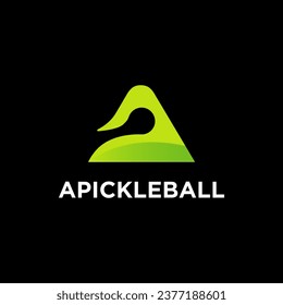 Initial A Letter Pickle Ball Company Logo Design