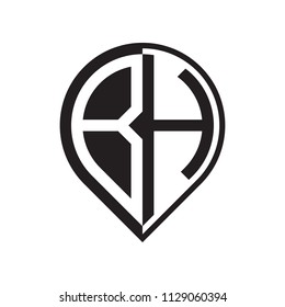 initial letter pin logo black