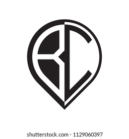 initial letter pin logo black
