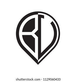 initial letter pin logo black
