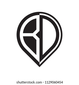 initial letter pin logo black