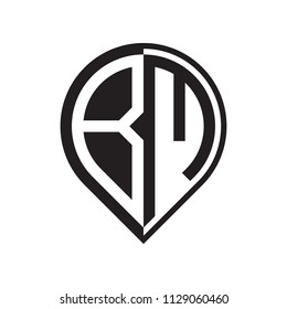 initial letter pin logo black