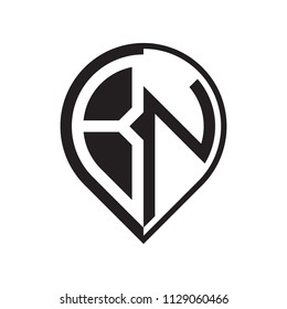 initial letter pin logo black