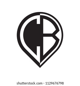 initial letter pin logo black