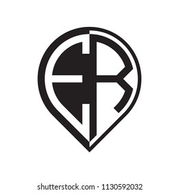 initial letter pin logo black