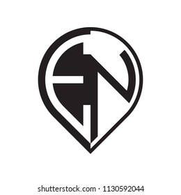 initial letter pin logo black