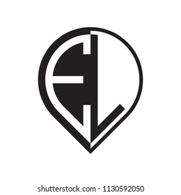 initial letter pin logo black