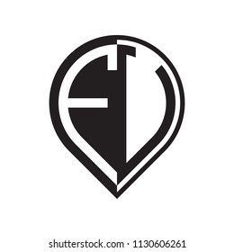initial letter pin logo black