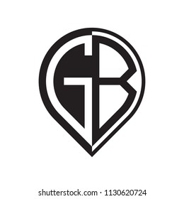 initial letter pin logo black