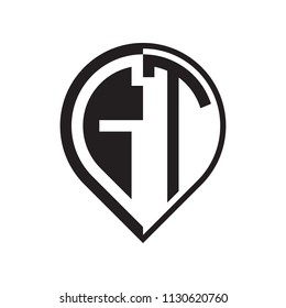 initial letter pin logo black