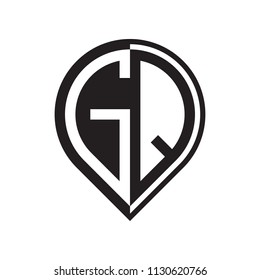 initial letter pin logo black