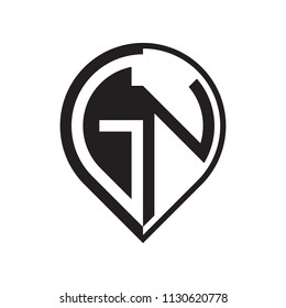 initial letter pin logo black