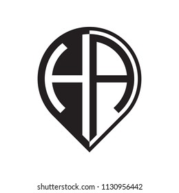 initial letter pin logo black