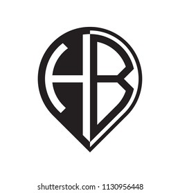 initial letter pin logo black