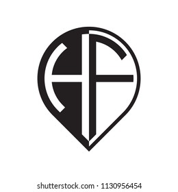 initial letter pin logo black