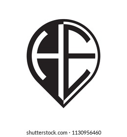 initial letter pin logo black
