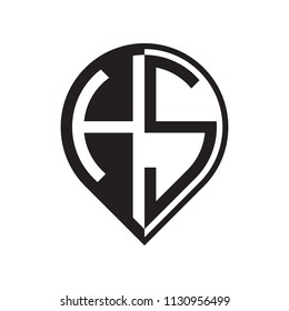 initial letter pin logo black