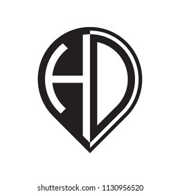 initial letter pin logo black