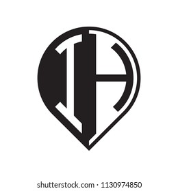 initial letter pin logo black